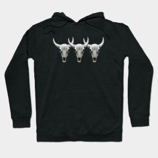 Cow Steer Skull , triple Photograph Hoodie